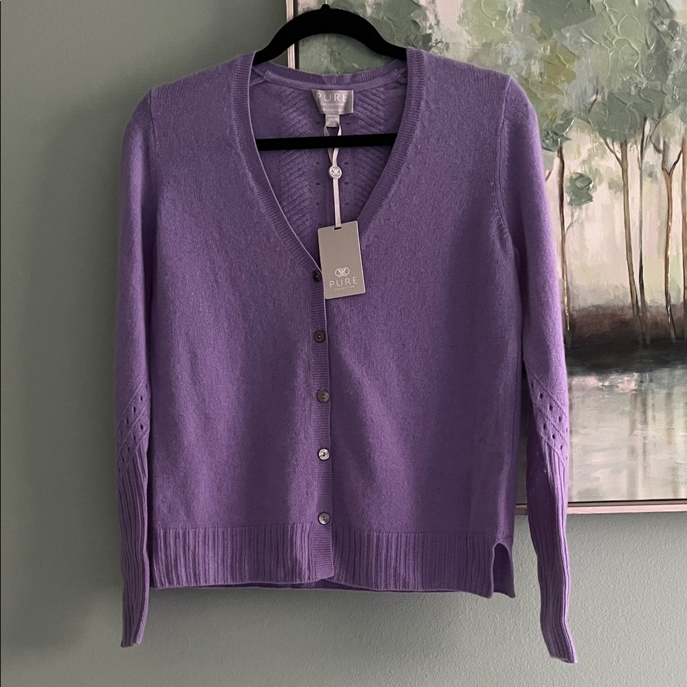 PURE Women's Purple Cardigan Sweater